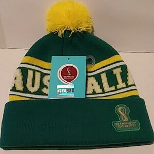 FIFA World Cup 2022 Green and Yellow Youth Australia Beanie